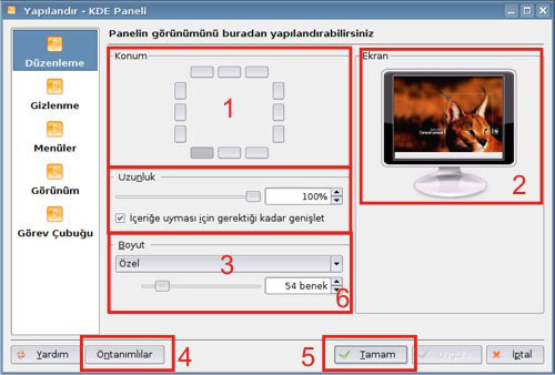 Panel Yapılandır - Duzenleme