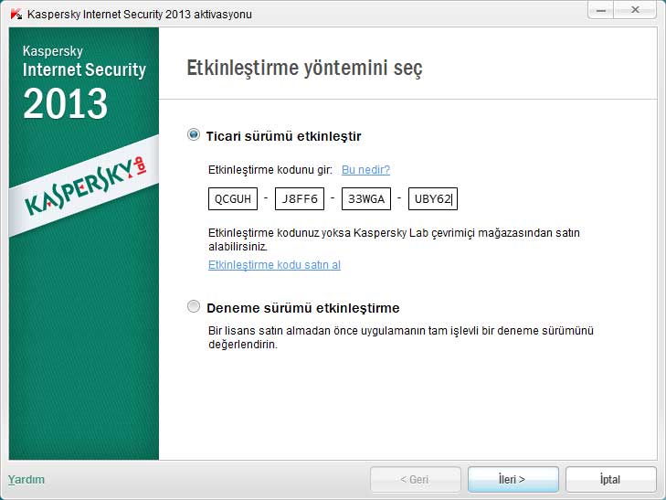 Kaspersky Internet Security 2013 Key Ekrani